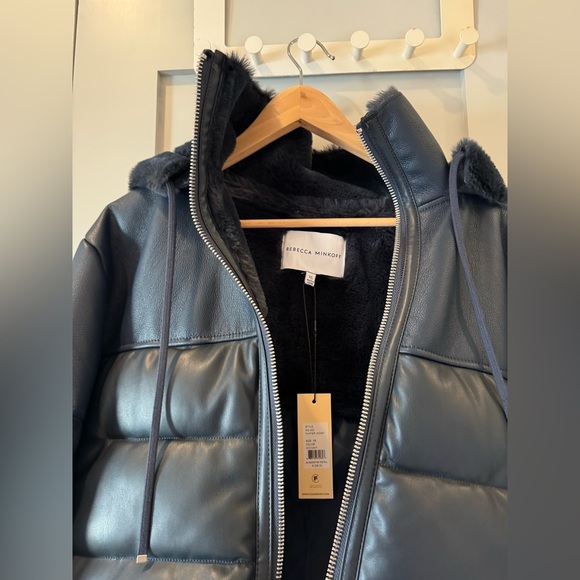 REBECCA MINKOFF VEGAN LEATHER CROP JACKET - Picture 4 of 10